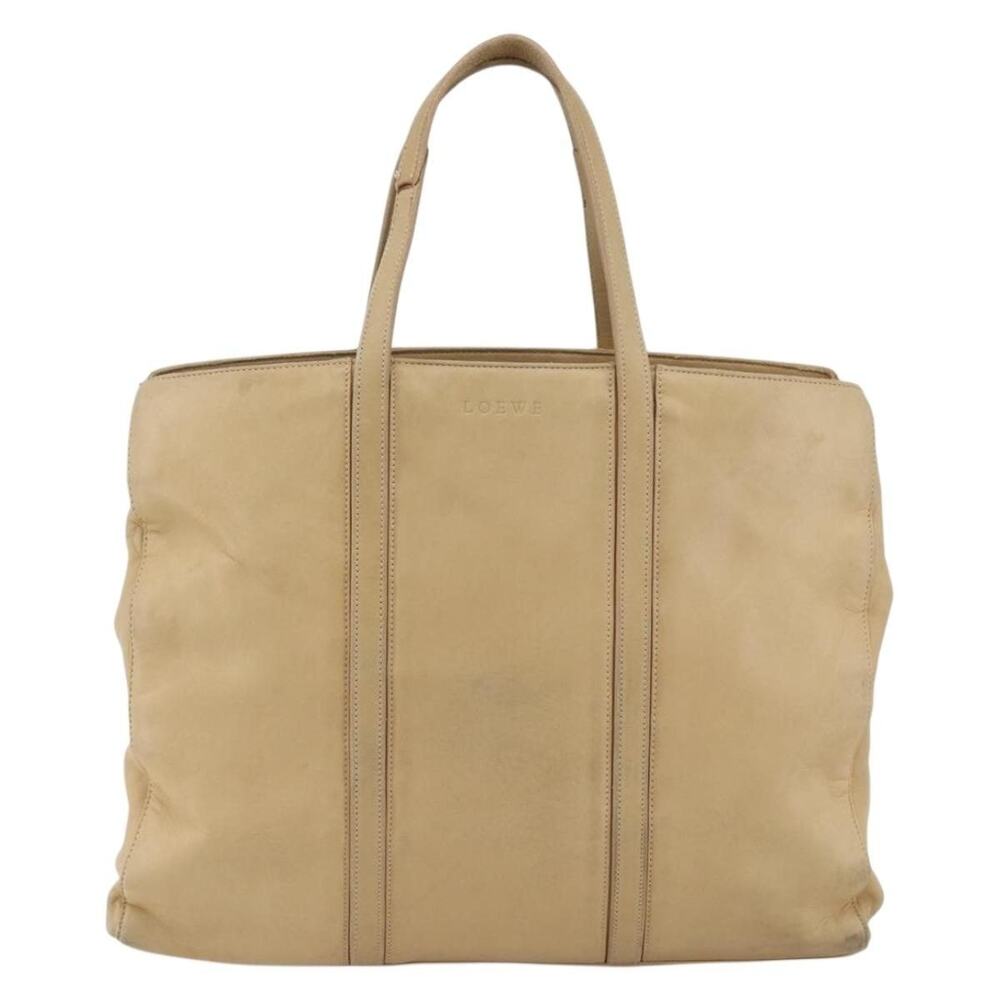 Loewe Leather Tote Bag Beige